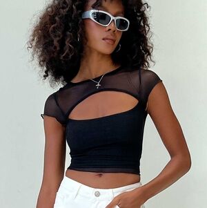 Princess Polly Sheer Mesh‎ Dobelle Crop Top